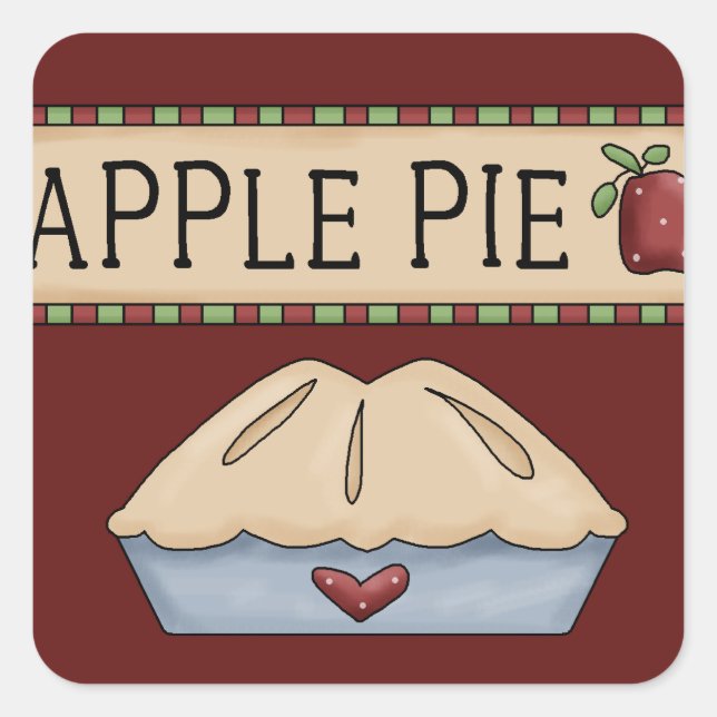 Sweet apple pie baking sticker (Front)