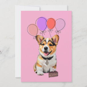 Sweet Appreciation Adorable Fun Corgi Birthday  Thank You Card