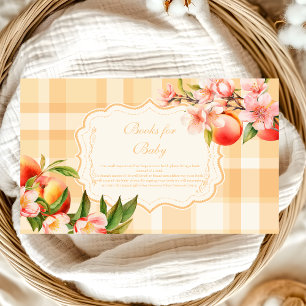 Sweet As A Peach Baby Shower Books for Baby Enclosure Card