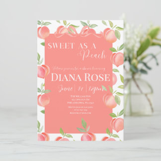 Sweet as a Peach Baby Shower Invitation