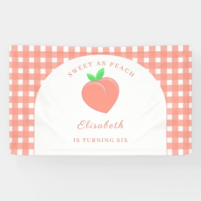 Sweet As a Peach Birthday  Banner (Horizontal)