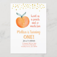 Sweet as a peach Birthday gold