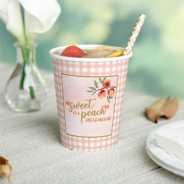 Sweet as a Peach Birthday Paper Cups (Insitu)