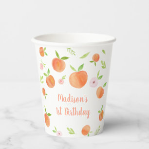 Sweet As A Peach Birthday Paper Cups