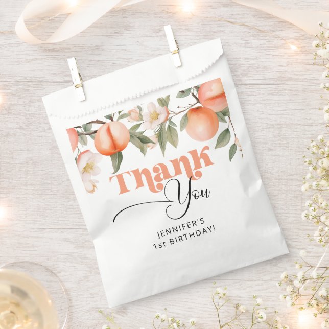 Sweet as a peach birthday thank you favour bag (Clipped)
