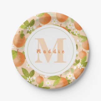 Sweet As A Peach | Fruit Blossoms Birthday Paper P Plate