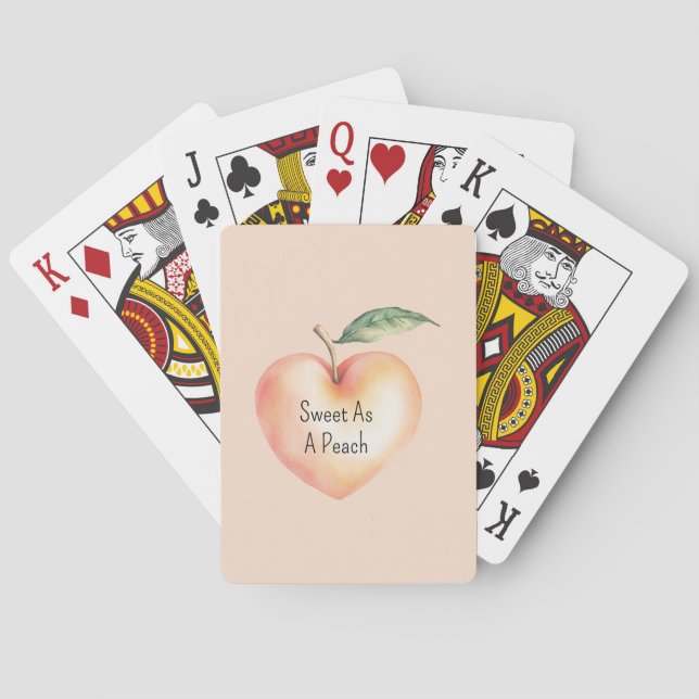 Sweet As A Peach Heart  Playing Cards (Back)