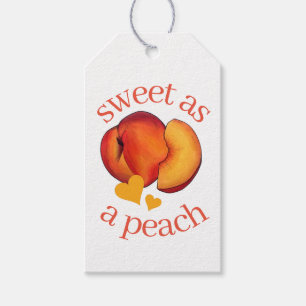 Sweet as a Peach Peaches 16 Sixteenth Birthday Gift Tags
