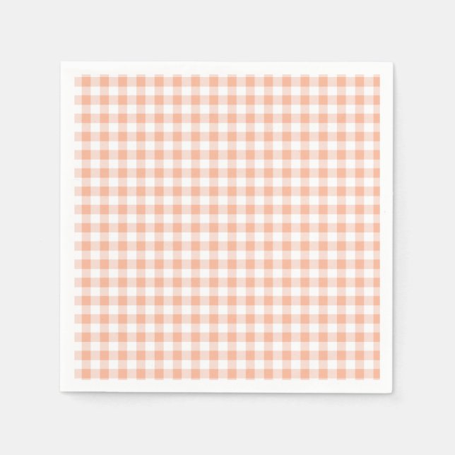 Sweet as a Peach plaid Birthday Napkin (Front)