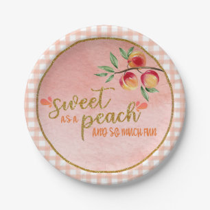 Sweet as a Peach Plate - Gingham (P)