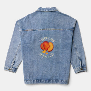 Sweet as a Peach Ripe Georgia Peaches Fruit Denim Jacket