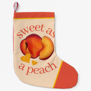 Sweet as a Peach Ripe Georgia Peaches Fruit Small Christmas Stocking