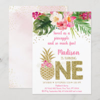 Sweet As A Pineapple Pink Gold First Birthday