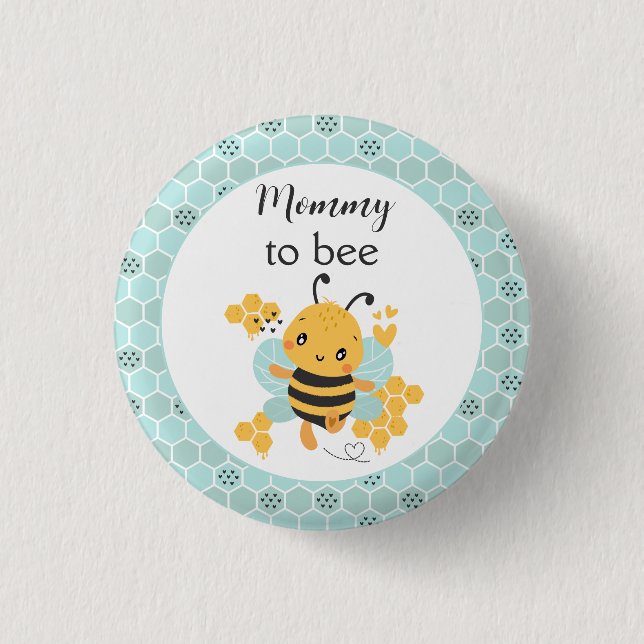 Sweet as Can Bee Baby Boy Baby Shower 1 Inch Round Button (Front)