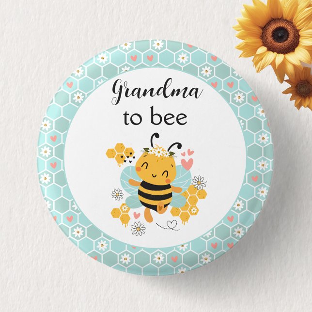 Sweet as Can Bee Baby Girl Baby Shower Button (Sweet as Can Bee Baby Girl Baby Shower Button)