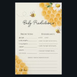 Sweet as can bee baby shower baby predictions card<br><div class="desc">Sweet as can bee baby shower baby predictions card.</div>