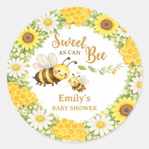 Sweet as Can Bee Baby Shower Classic Round Sticker