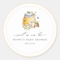 Sweet As Can Bee Baby Shower Classic Round Sticker