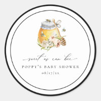 Sweet As Can Bee Baby Shower Classic Round Sticker