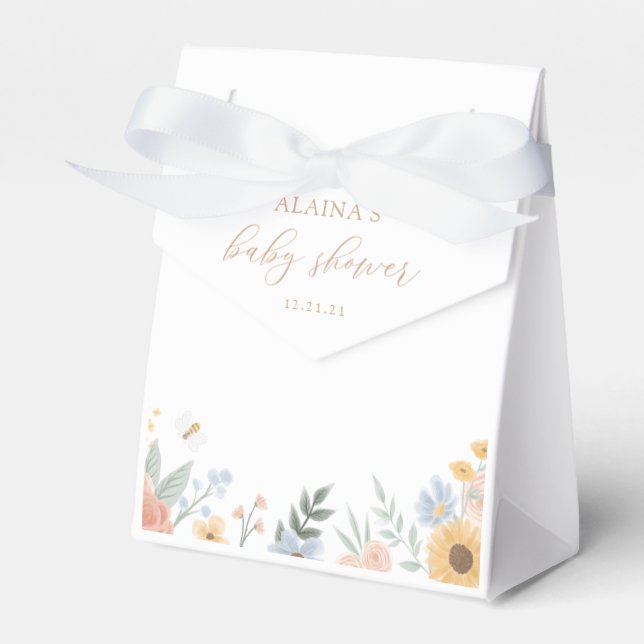 Sweet as can Bee Baby Shower Favor Box (Front Side)