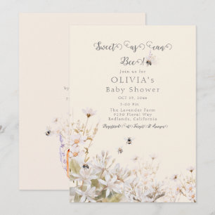 Sweet as can Bee Baby Shower Invitation