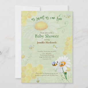 Sweet As Can Bee Baby Shower Invitation