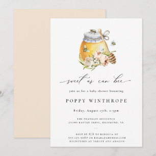 Sweet As Can Bee Baby Shower Invitation