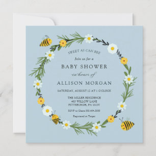 Sweet As Can Bee Baby Shower Invitation