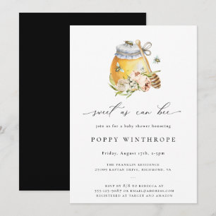 Sweet As Can Bee Baby Shower Invitation