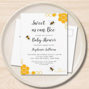 Sweet As Can Bee Baby Shower Invitation Postcard
