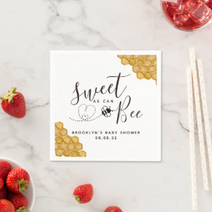Sweet as Can Bee Baby Shower  Napkin