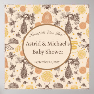 Sweet As Can Bee Baby Shower  Poster