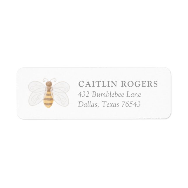 Sweet as Can Bee Baby Shower Return Address Label (Front)
