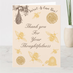 Sweet As Can Bee Baby Shower Thank You Card