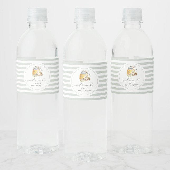 Sweet As Can Bee Baby Shower Water Bottle Label (Bottles)