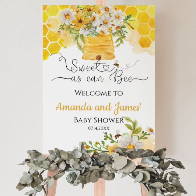 Sweet as can Bee Baby Shower Welcome Centerpiece P Poster (Creator Uploaded)