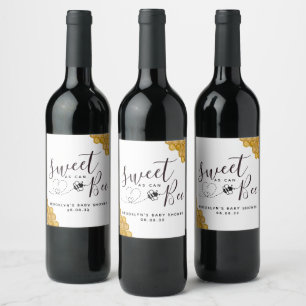 Sweet as Can Bee Baby Shower Wine Label