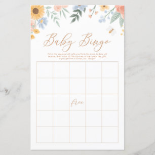 Sweet as can Bee Bingo Baby Shower Game 