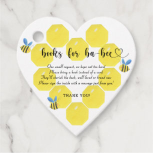 Sweet as can bee books for baby ticket favour tags