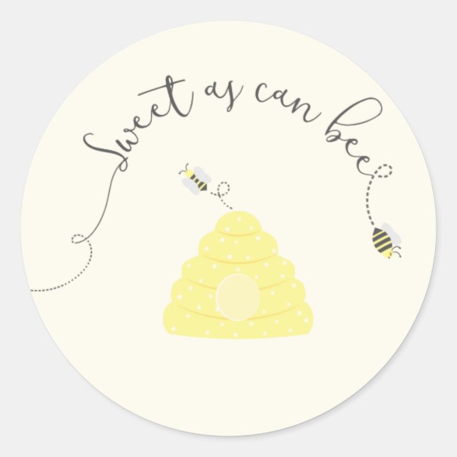Sweet As Can Bee Classic Round Sticker (Front)