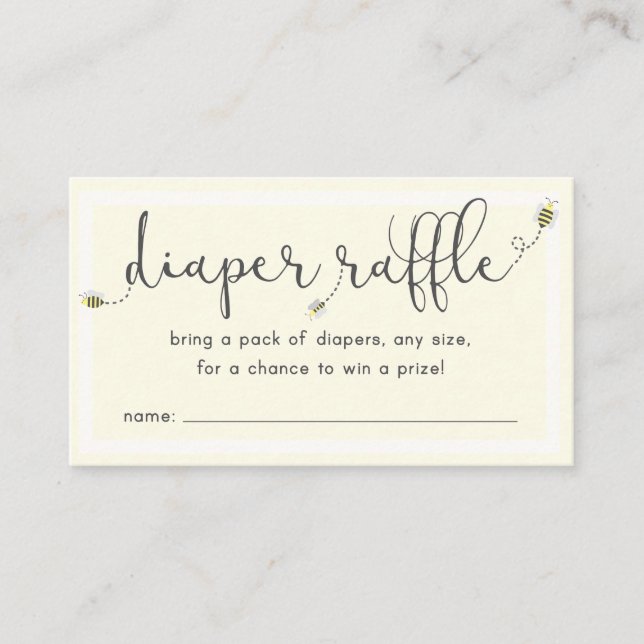 Sweet as can bee diaper raffle enclosure card (Front)