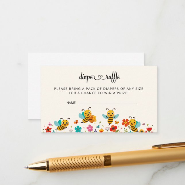 Sweet as can bee diaper raffle ticket enclosure ca (Front/Back In Situ)