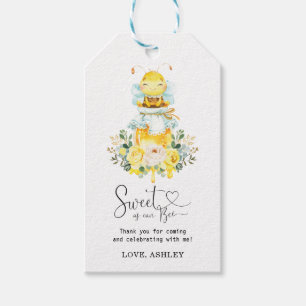 Sweet as Can Bee Floral Honey Baby Shower Favours Gift Tags
