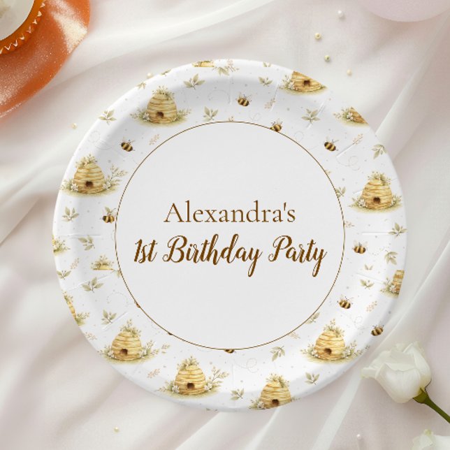 Sweet As Can Bee Wild One Birthday Paper Plate (Creator Uploaded)