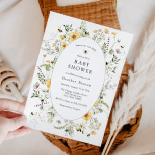 Sweet as Can Bee Yellow Flowers Baby Shower  Invitation