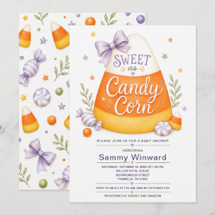 Sweet as Candy Corn Halloween Baby Shower Invitation