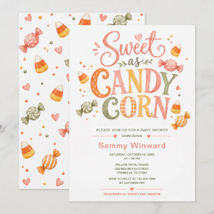 Sweet as Candy Corn Halloween Baby Shower Invitation