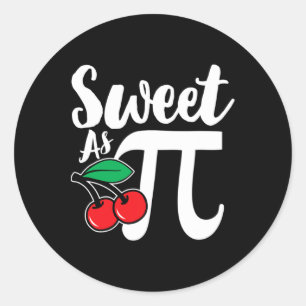 Sweet As Cherry Pi Nerdy Math Pi Day  Classic Round Sticker