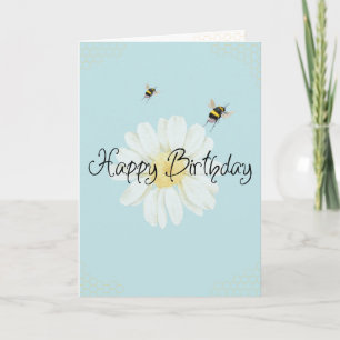 Sweet as Honey Birthday Card Cute Bee & Daisy