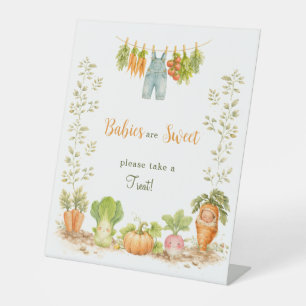 Sweet Babies Watercolor Little Sprout Baby Shower Pedestal Sign